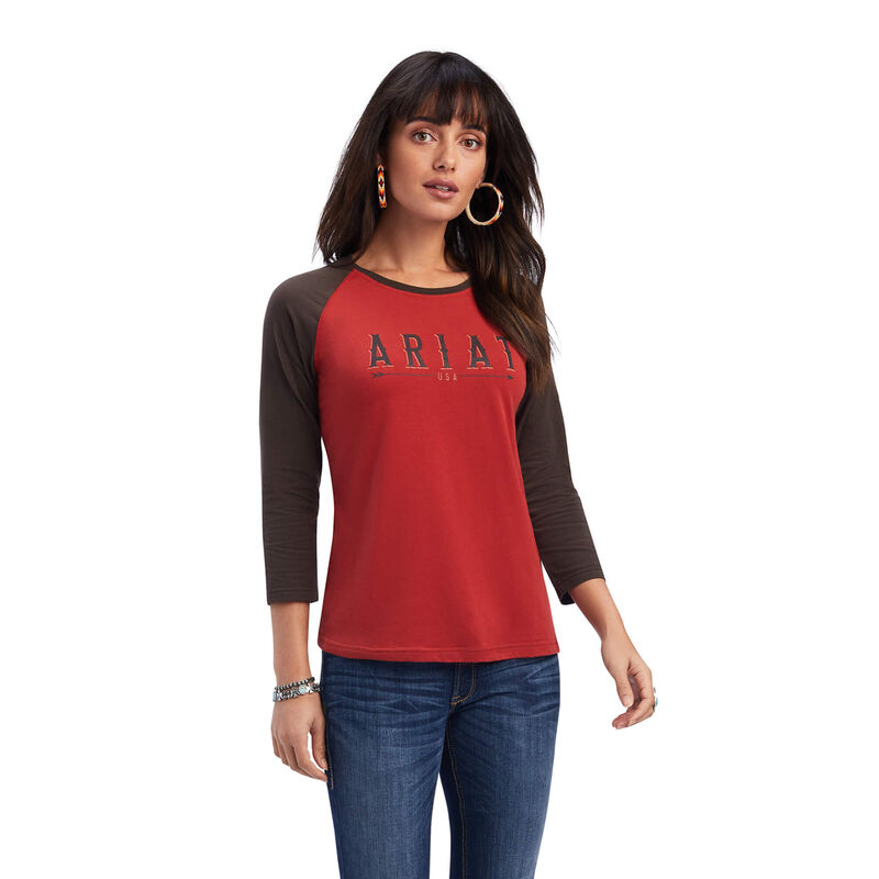 Blusas Ariat Real Arrow Classic Fit Rojas/Marrones Oscuro Mujer - Chile 961-DMOENS